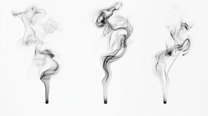 Fototapeta premium Black Smoke Swirls Rising Gracefully in a Still Atmosphere Generative AI