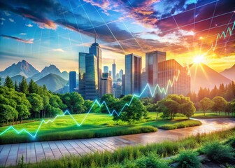 Derivative Outline Symbol in Panoramic View for Financial and Mathematical Concepts