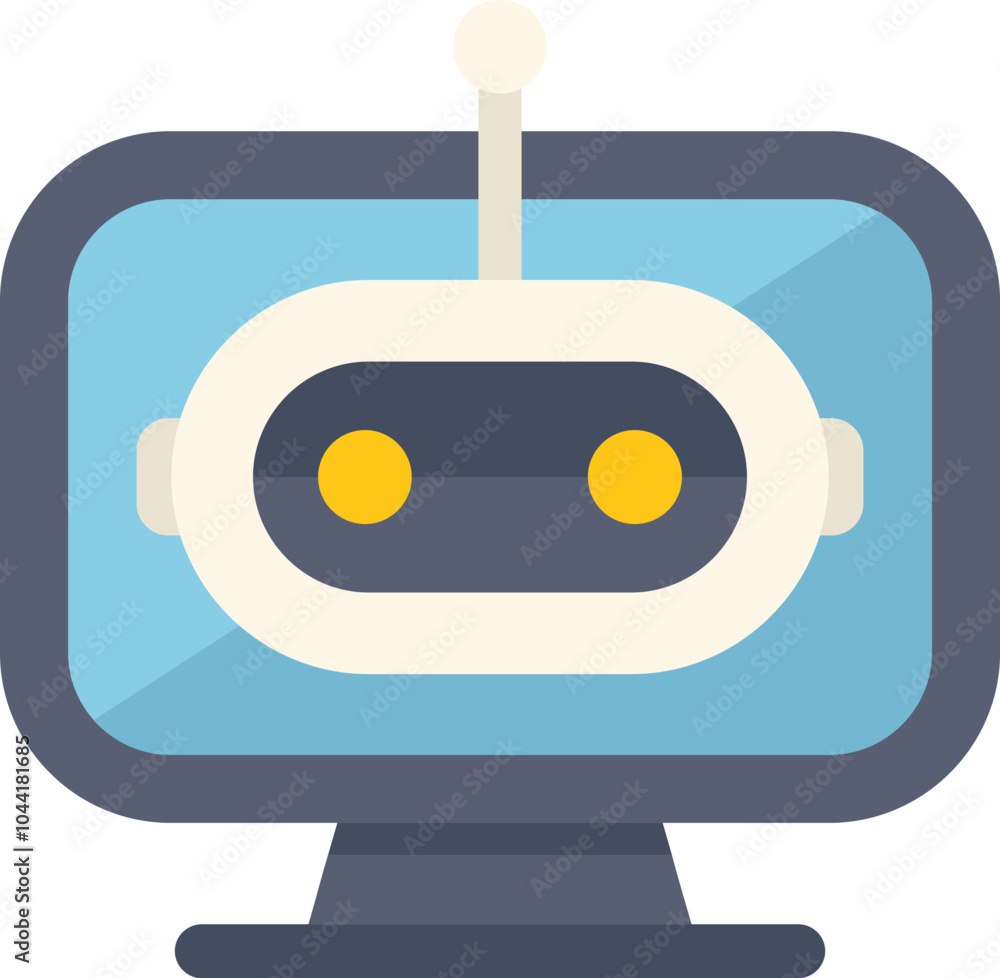Poster chatbot is appearing on a computer screen in this colorful icon