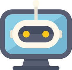 Chatbot is appearing on a computer screen in this colorful icon