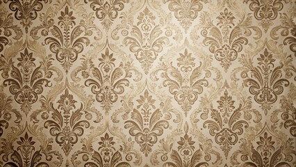 Elegant Beige and Brown Vintage Wallpaper Design with Ample Copy Space for Creative Projects and Background Use