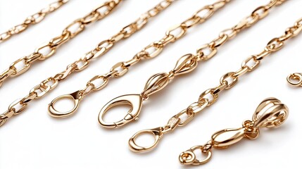 Various Styles of Gold Chain Necklaces Displayed for Sale Generative AI