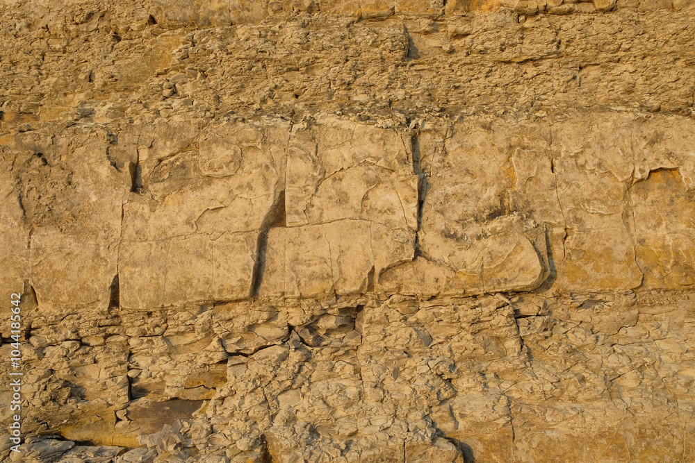 Poster the limestone soil layer has abstract shapes, patterns and textures. the surface of the land is lime