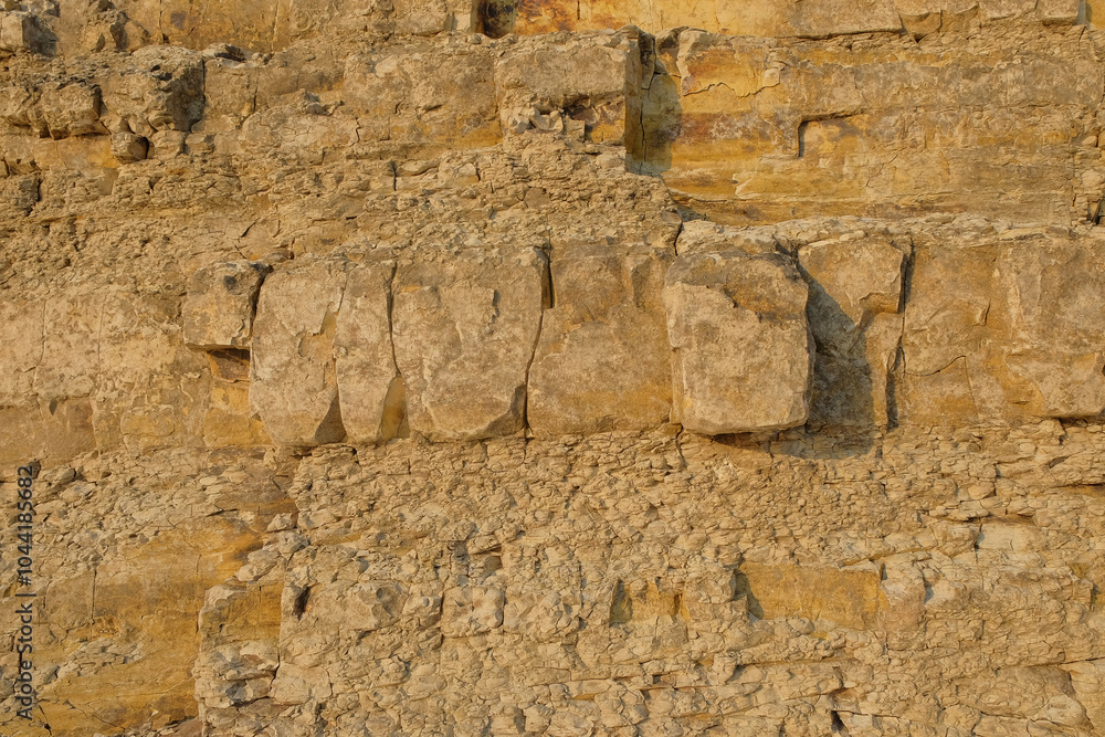Poster the limestone soil layer has abstract shapes, patterns and textures. the surface of the land is lime