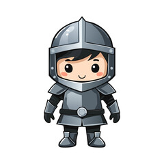 Ilustraci&oacute;n linda y minimalista para un cuento de ni&ntilde;os de un caballero con armadura