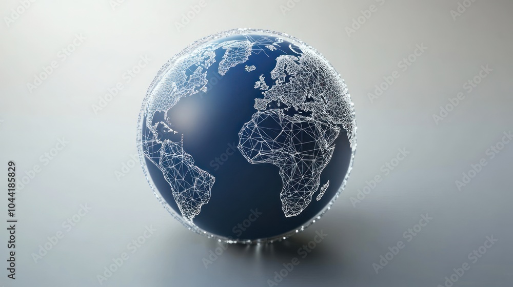 Aufkleber a 3d globe with a network design representing global connectivity and technology.