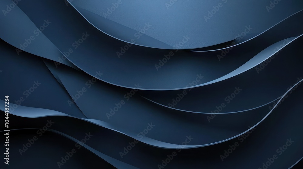 Poster abstract dark blue waves create a smooth, dynamic texture for backgrounds or designs.