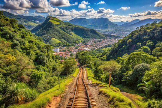 Scenic view of the trail from Petropolis to Teresopolis in Brazil