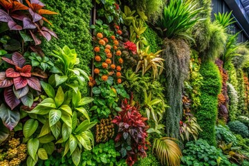 Fototapeta premium Explore Vertical Gardens: Vibrant Plant Arrangements for Refreshing Interiors and Maximizing Space
