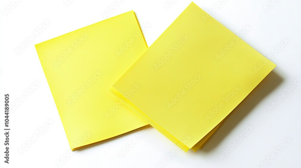 Aufkleber yellow sticky notes stacked on a white surface for planning tasks generative ai