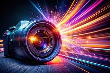 Fast Moving Line Flares on Black Background - 4K Product Photography for Dynamic Visuals
