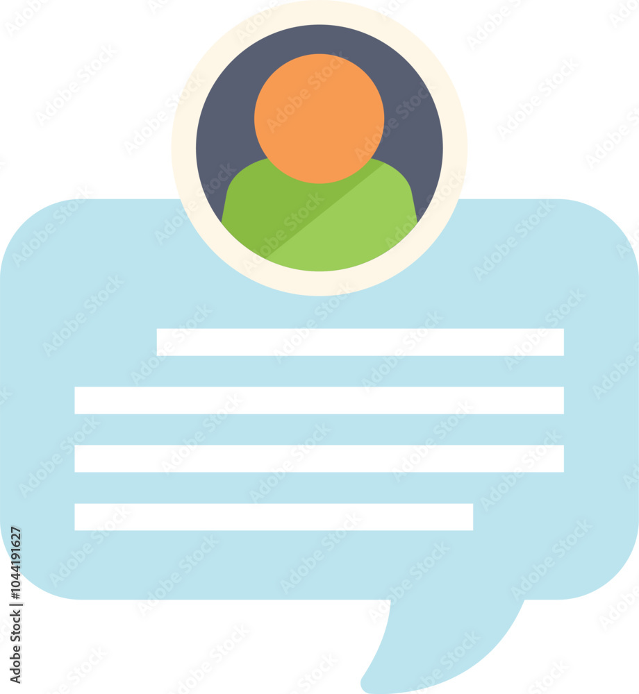 Poster this vector illustration shows a person icon sending a message in a speech bubble