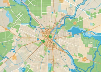 Fototapeta premium High Detailed Xinyang City Map Design Template for Business Use, Perfect for Presentations and Marketing Materials