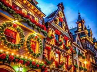 Holiday Screen Backgrounds Featuring Architectural Wonders and Festive Elements for Seasonal Decor