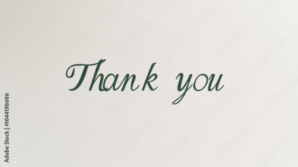 Poster elegant cursive thank you message in a simple font, featuring a green color palette on a clean white