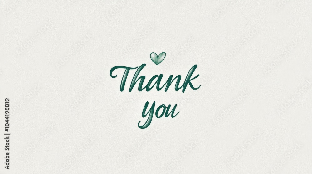 Poster elegant cursive thank you message in a simple font, featuring a green color palette on a clean white