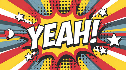 Fototapeta premium a vibrant comic-style graphic showcasing the word 