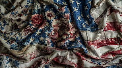 Fototapeta premium the American flag, waving gracefully with its iconic red and white stripes and a blue field adorned with white stars