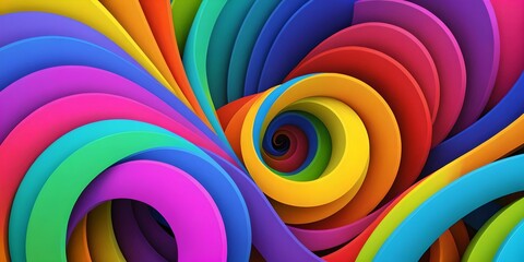 Obraz premium multicolor wallpaper representing helical shapes in relief.