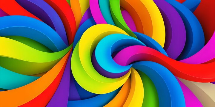 multicolor wallpaper representing helical shapes in relief.