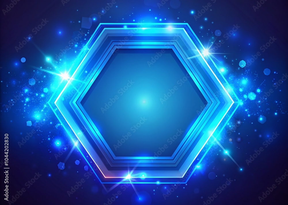 Poster looping blue octagon shapes animation for dynamic backgrounds and visual effects