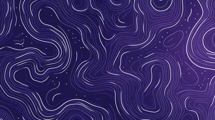 Fototapeta premium Minimalistic Blue and White Contour Pattern on Dark Purple Background