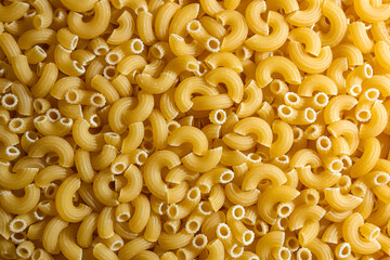 Uncooked Chifferi Rigati Pasta: A Culinary Canvas of Chifferi Rigati, Creating a Lively and Textured Background for Gourmet Cooking. Dry Pasta. Raw Macaroni - Top View, Flat Lay