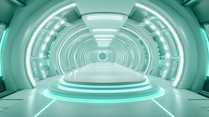 Obraz premium Cyan sci-fi style channel