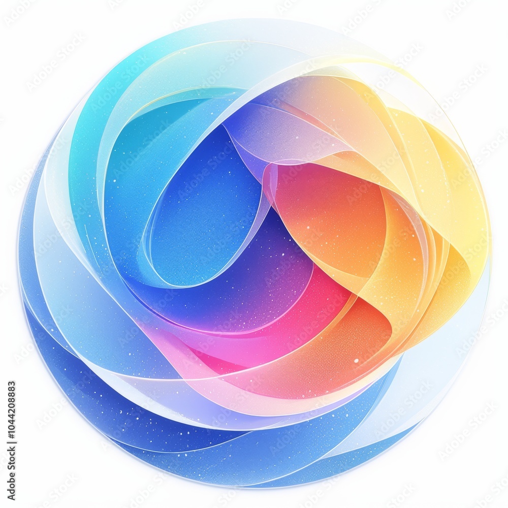 Poster an abstract swirl of vibrant colors blending seamlessly into each other, creating a calming and ethe