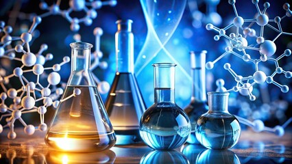 Scientific background with different formulas Extreme Close-Up