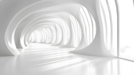 Obraz premium White simple geometric space