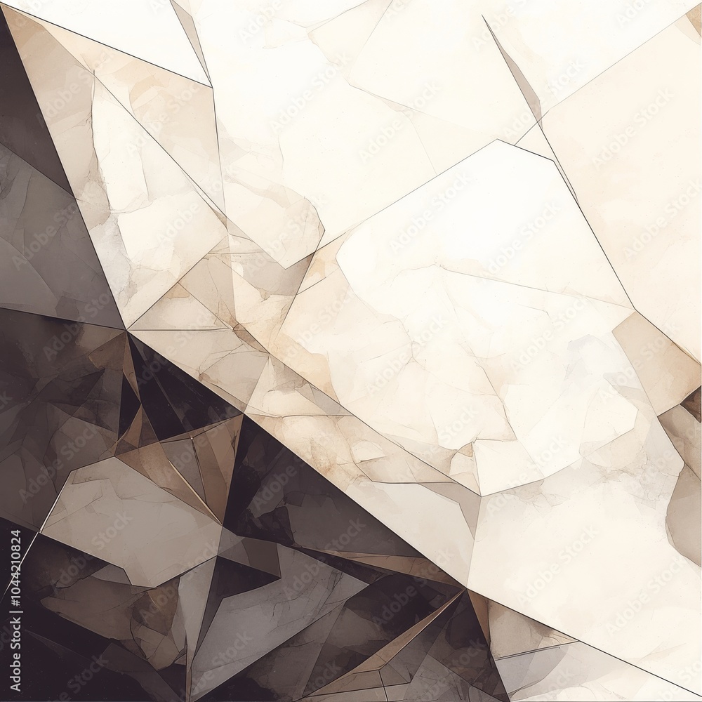 Poster an abstract composition featuring soft beige and black geometric shapes creating a modern and artist