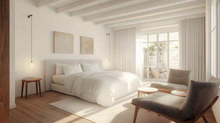 Simple and comfortable bedroom background