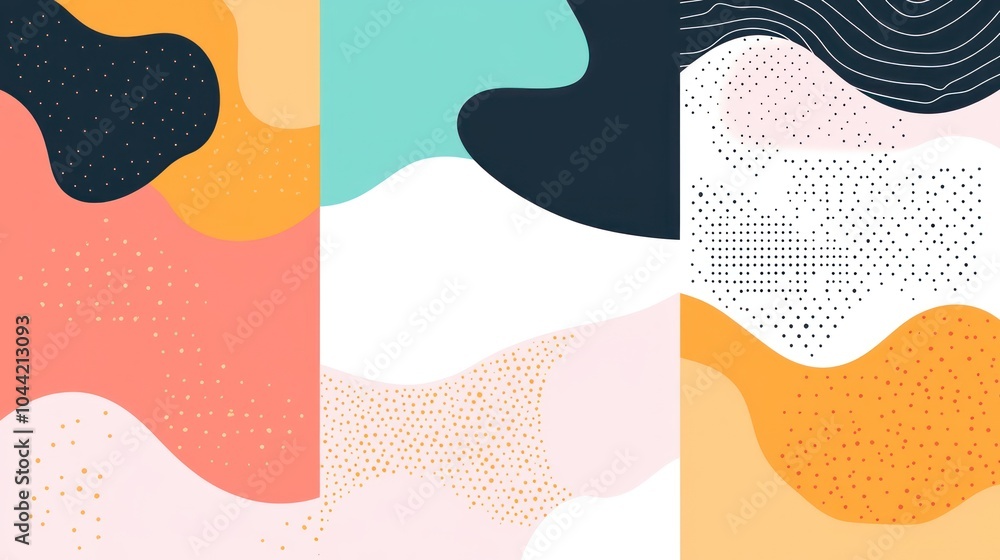 Aufkleber abstract design featuring colorful shapes and patterns for creative projects.