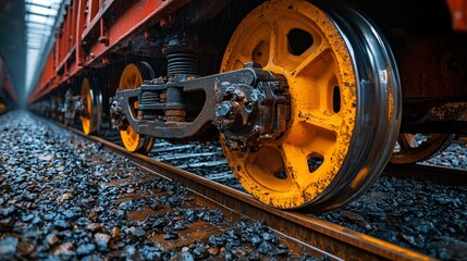 Naklejka premium modern railway wheels