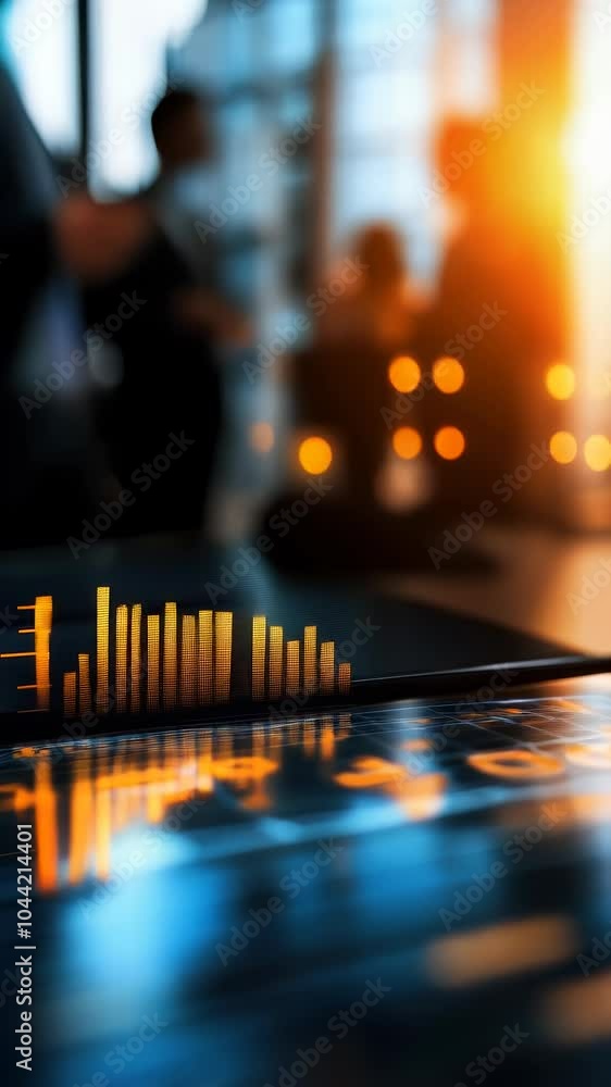 Aufkleber vibrant financial data visualization dynamic atmosphere of business collaboration, analysis, and tec