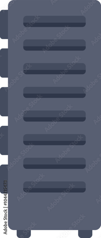 Poster minimalist illustration featuring a server, representing the concept of data storage and cloud compu