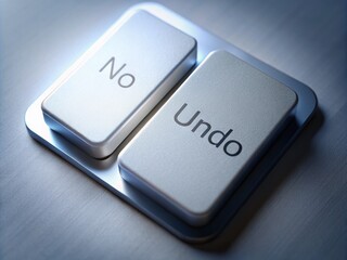 Night Photography of a Broken Backspace Button Symbolizing No Undo Concept
