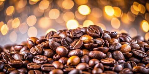 Obraz premium Night Photography of Coffee Beans on White Paper Background for Coffee Enthusiasts and Foodies