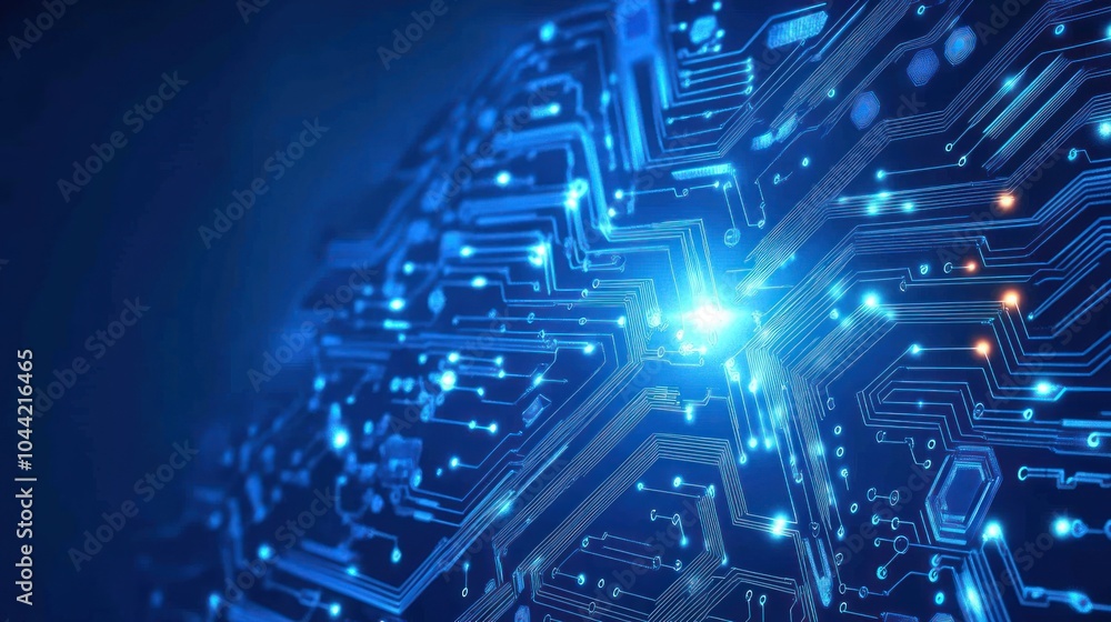 Aufkleber abstract representation of a circuit board with glowing elements, symbolizing technology.