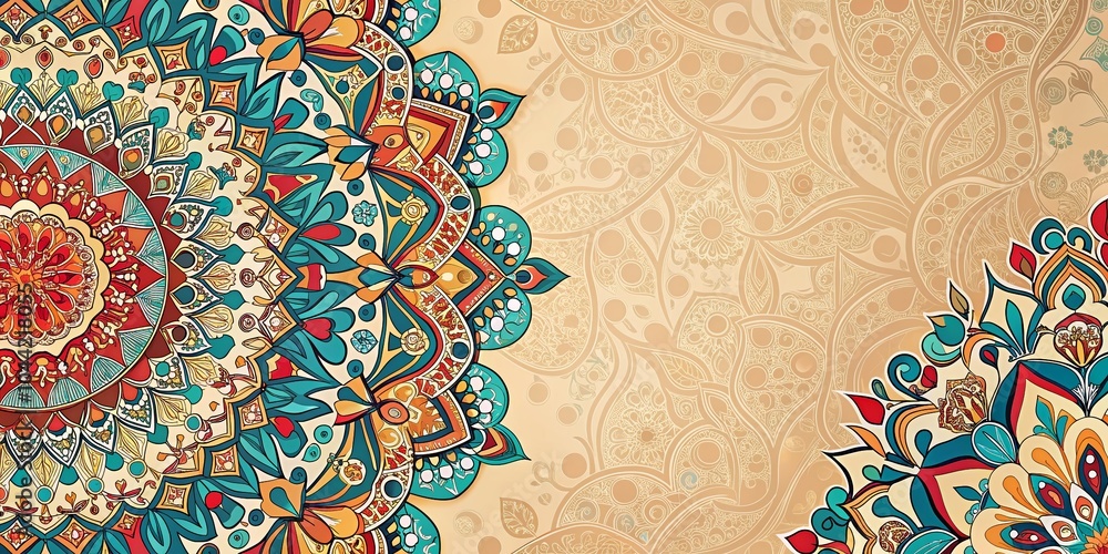 Poster ornamental pattern design for elegant backgrounds and textiles with copy space for creative projects
