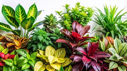 Fototapeta premium Ornamental Plants Isolated on White Background for Home Decor and Gardening Inspiration
