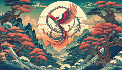 浮世絵／鳳凰 Phoenix フェニックス	