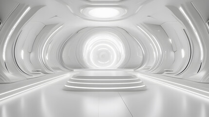 Obraz premium White futuristic sci-fi space