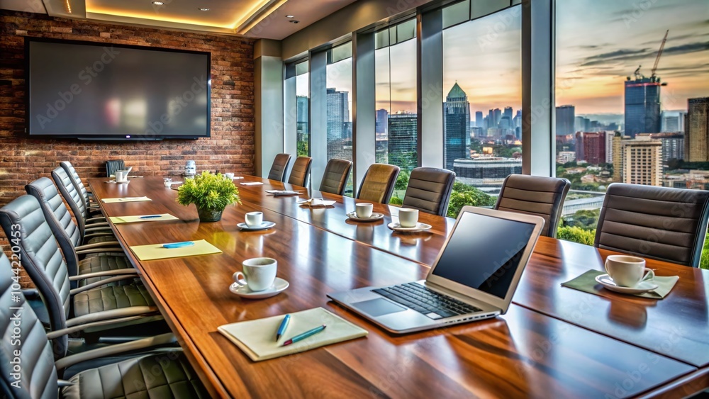 Poster professional business briefing setting with copy space for presentations and reports