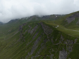 Stunning Drone Shot of The Cliff First Walk in Grindelwald, Switzerland