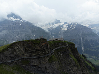 Aerial View of The Cliff First Walk in Grindelwald, Switzerland