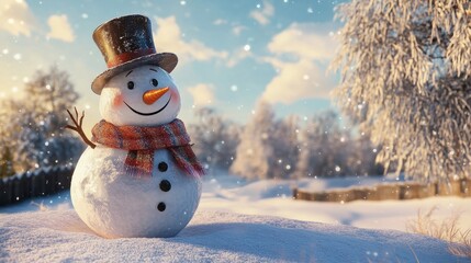 Obraz premium snowman in the woods