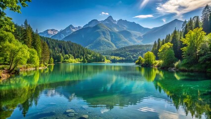 Fototapeta premium Scenic Nature Background for Zoom Meetings - Serene Landscapes to Enhance Your Virtual Experience