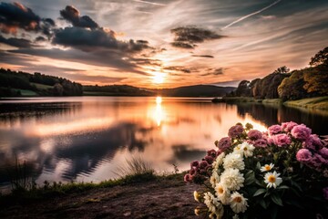 Serene Nature Landscape for Funeral Slideshow Background with Soft Lighting and Peaceful Atmosphere